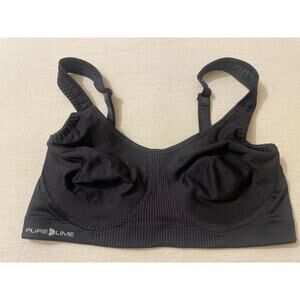 Pure Lime 34B Sports Bra Back Closure Underwireless No‎ Padding Active Workout
